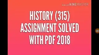 Nios Sr. Secondary History(315) Assignment solved