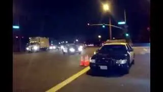 Huntington Beach Police receiving back up from Seal Beach PD during riot
