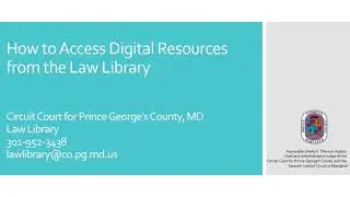 How to Access Digital Resources from the Law Library