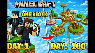 Minecraft One Block Survival From DAY 1 to DAY 100 😱 | Crazy Progress with Friend!