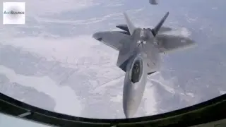 168th Air Refueling Wing Performing Air Refueling with F-22 Raptors