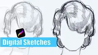 Art Livestream 🔴 Drawing Stylized Hair Sketches in Procreate