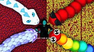 Snake Io 🐍 Snawbal Vs Rainbow 🌈 + Multi Snake Snake Epic SnakeIo Gameplay #2