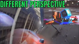 Different Perspective - 90 degree side view of a race drone