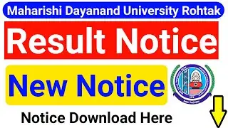 MDU Result Notice || MDU Latest News || MDU Result 2021 || MAHARSHI DAYANAND UNIVERSITY