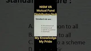 NISM VA Mutual Fund Distributor Exam Question Shorts video #nism #examstudy #mutualfundexam