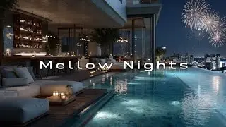 Rooftop Infinity Pool Night ✨ Focus Music & Downtempo Ambient for Urban Chill
