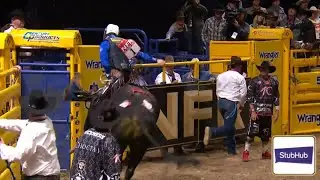 Stetson Wright vs Insurrection takes 88.5 points for round 6 bull riding