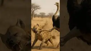 When an Ostrich Kicks a Hyena in the Face 🦤💥🦁