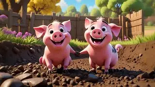 Four Silly Pigs Roll in Mud | Pig Song for Kids | Nursery Rhymes & Preschool Learning