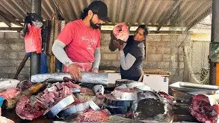 Rustic Village Life: A Busy Fish Market Day and Hardworking Villagers