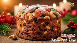 Soft & Moist Vanilla Fruit Cake Recipe | Perfect Christmas Special Cake