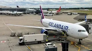 Icelandair 767-300 Takeoff London Heathrow International airport LHR