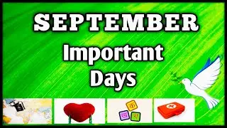 September 2021 : Important National and International Days // Important Days In September