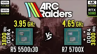 Ryzen 5 5500x3D vs Ryzen 7 5700X in ARC Raiders | RTX 5080 [ 1080p, 1440p, 4K ]
