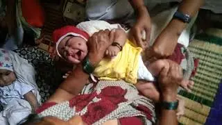 First shot of shivani 1&1/2 month polio shots#shivani #cute #cutebaby #baby # injection 💉 3 injectio