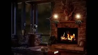 Fuoco rilassante con sottofondo di pioggia --Relaxing fire noise with rain background