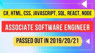 Associate Software Engineer | 2019/20/21 | .NET | SQL | Angular, Vue, React  Full Stack Developer