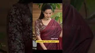 Plain Sarees with Contrast Blouse Designs #solid #saree #plain #contrast #blouse #printed #lookbook