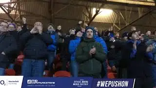 Silkmen Fans Greet The Final Whistle At Blundell Park