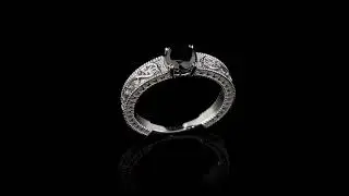 Unique Vintage Engagement Ring Black Diamond - London