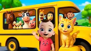Wheels on The Bus Song Animal Version + ABC Animals Song | EP18 | BabaSharo Nursery Rhymes