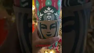 STARBUCKS COFFEE FREE RED REUSABLE CUP DAY #starbucks #christmas #shorts #tistheseason