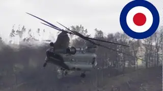 Low Level RAF CH-47 Chinook over Lake Windermere