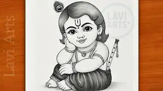 How to draw lord krishna ( easy pencil drawing tutorial ) | Easy drawing of krishna | Chitra | 