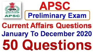 APSC Prelims 2021/Top 50 Current Affairs Questions/January To December 2020/Most Important Questions