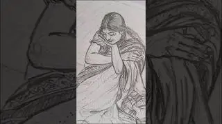 Beautiful girl pencil sketch #youtubeshorts #shorts #pencilsketch