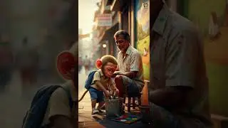 Poor Baby Monkey&rsquo;s Hard Work #ai #art