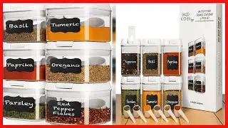 Shazo Airtight 6 Pc Mini Container Set + 6 Spoons, Labels & Marker