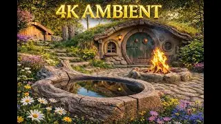 4K Hobbit-Style Village Morning Fire | Calm Ambient Loop (30 Minutes)🔥