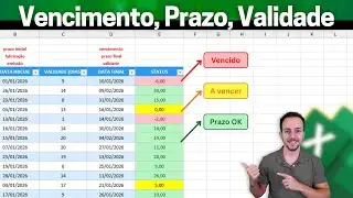 Como fazer Planilha Controle de Vencimento, Prazo, Validade com Alerta no Excel