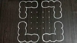Simple dots rangoli design with 8x8 dots | easy rangoli design for beginners | rangoli designs