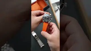 Tudor Black Bay 41 Monochrome in Delugs Orange Rubber CTS Strap