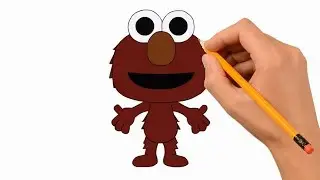 How to Draw Elmo Step by Step Easy For Kids | Coloring Book Page and Drawing Learn Colors For Kids