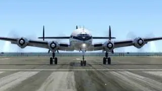 A2A Connie takeoff, nice fuselage reflection