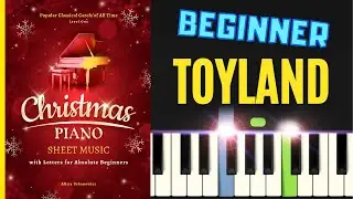 Toyland I Christmas Song I Piano Tutorial Easy Sheet Music with Letters for Beginners I SLOW