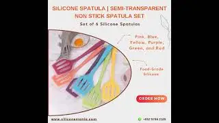 Silicone Spatula, Semi Transparent Non Stick Spatula Set.