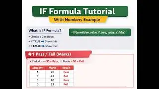 IF Formula in Excel | With Numbers Example | Beginner to Advanced