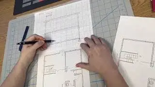 Ручное черчение: эскиз двухэтажного архитектурного разреза