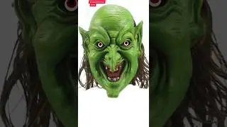 Halloween Witch Mask Scary Green Goblin Full Face Mask Old Hag Costume Carnival Party #horror #scary