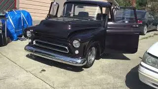 Chevy truck 1957 part 2 in cab modification from bmw x5 console,seats and shifter Assembly .