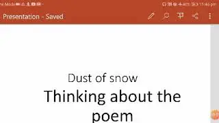Dust of snow|Class10 | Part 2 |Thinking about the poem|
