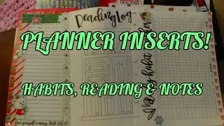 Happy Planner Inserts (December 2017 Reading Log, Habit Tracker, Christmas Note Pages)