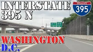 I-395 North - Washington DC - 4K Highway Drive in Rain