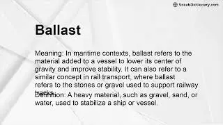 Ballast Meaning