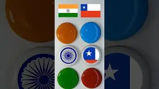 Chile 🇨🇱 & indian 🇮🇳 flag art on coin 🪙 flag art  #flag #art #coin #shorts #viral #drawing #painting